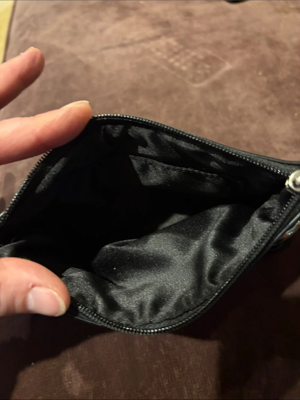Coach Black Leather Wristlet with Logo Detail - Picture 3 of 6